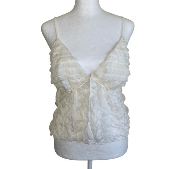 Lisa Say Gah Sz S Ivy Top Vanilla Ruffle Tank Top - Picture 4 of 16